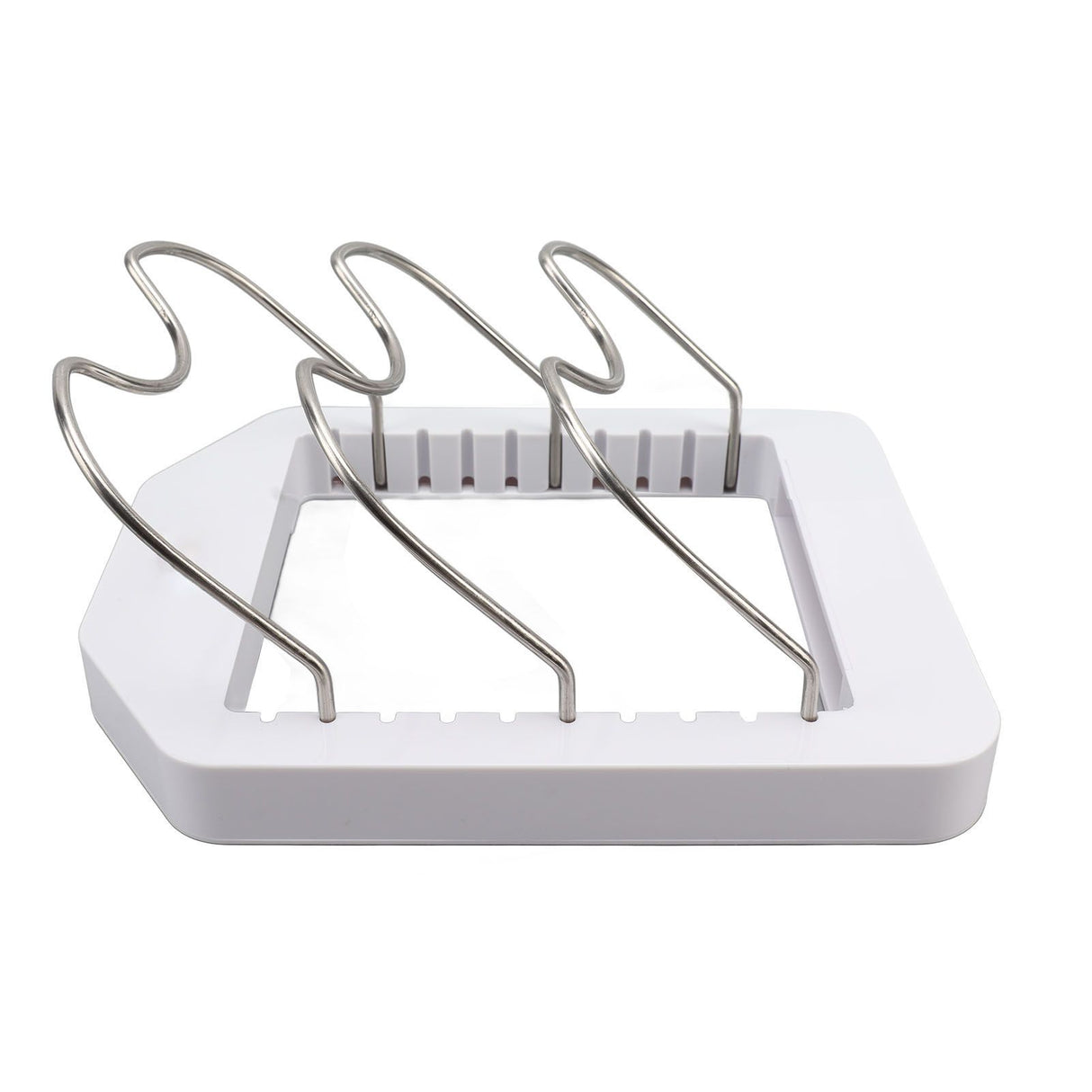 Pot Lid Organizer Plastic U Shaped Cooking Top Cover Storage Rack for Home Kitchen White