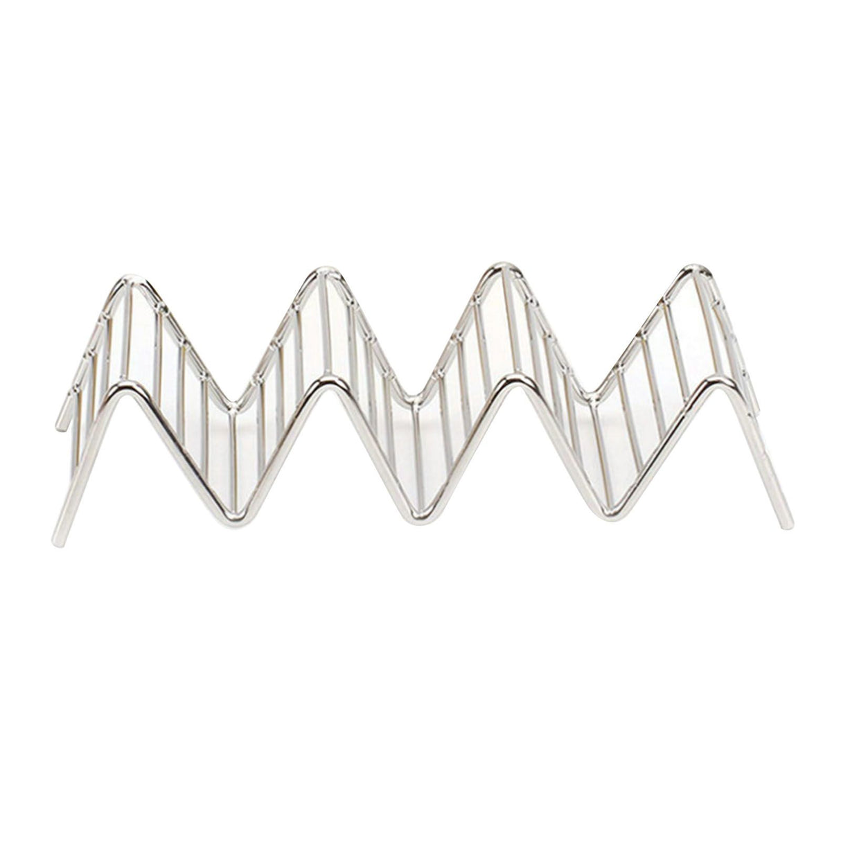 Stainless Steel V Shaped Taco Holder Corn Roll Spring Roll Taco Stand Home Pancake Food Rack 3‑4 Grids 6.3x18.5x4.5cm/2.5x7.3x1.8in
