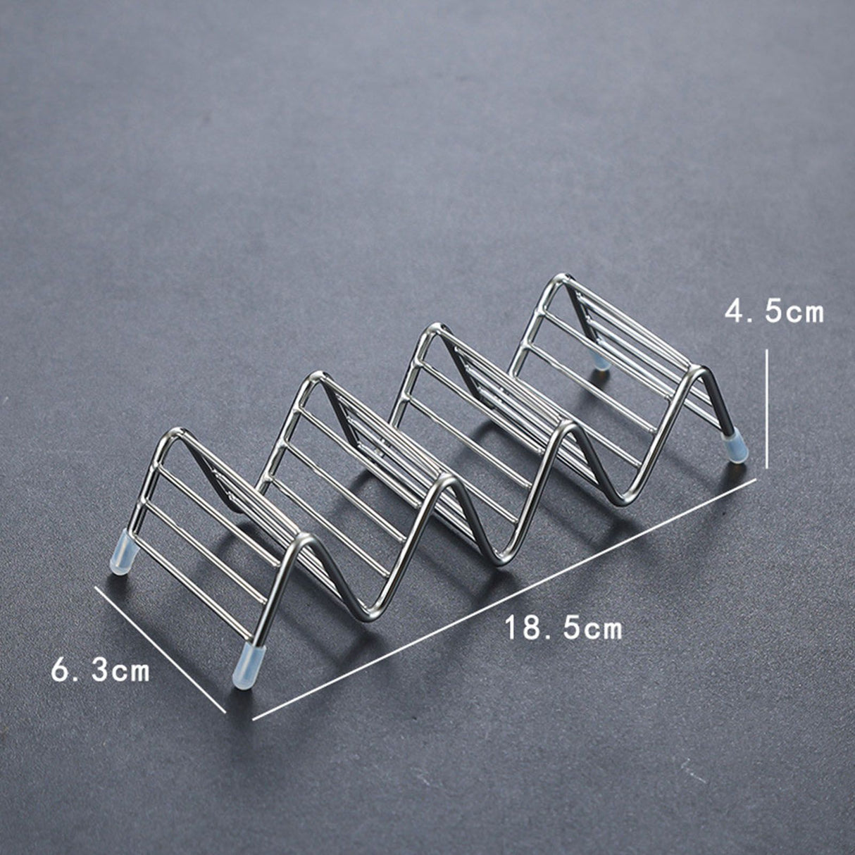 Stainless Steel V Shaped Taco Holder Corn Roll Spring Roll Taco Stand Home Pancake Food Rack 3‑4 Grids 6.3x18.5x4.5cm/2.5x7.3x1.8in