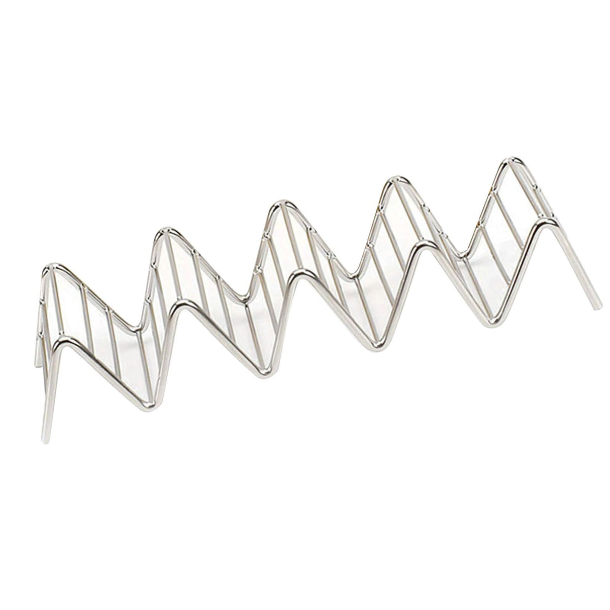 Stainless Steel V Shaped Taco Holder Corn Roll Spring Roll Taco Stand Home Pancake Food Rack 4‑5 Grids 6.3x22.5x4.5cm/2.5x8.9x1.8in