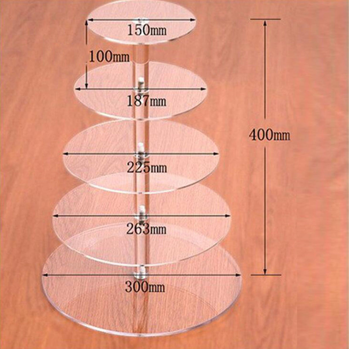 Cupcake Stand Multi Round Tiers Transparent Acrylic High Stability Cupcake Tower for Display Serving Party 5 Tier