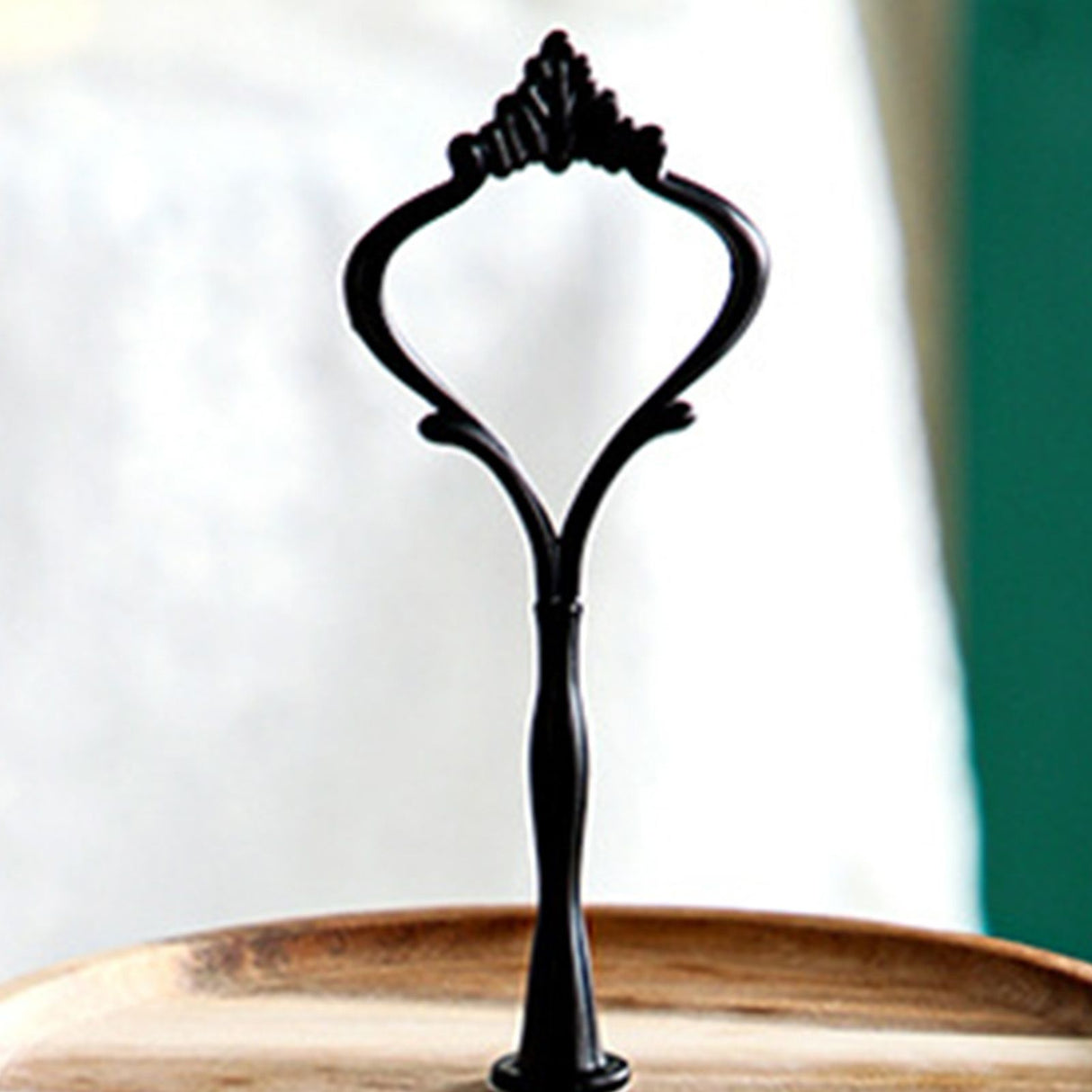 Wood Dessert Stand Rack Environmental Simple Vintage Wooden Dessert Display Tray Stand for Dessert Fruit Cake Snack Black Crown 3 Layers