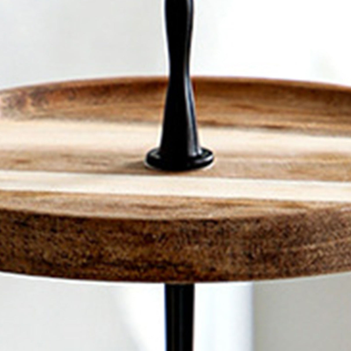 Wood Dessert Stand Rack Environmental Simple Vintage Wooden Dessert Display Tray Stand for Dessert Fruit Cake Snack Black Crown 3 Layers