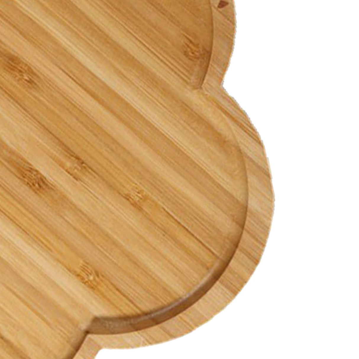 Bamboo Serving Tray Multipurpose Hand Crafted Decorative Wooden Tray for Ottoman Coffee Table Breakfast Drinks Flower Shape Size: Approx. 20x20x1.4cm / 7.9x7.9x0.6in