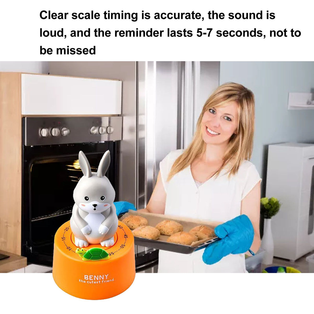 Cute Cartoon Animal Kitchen Mechanical Timer 60 Minute Visual Countdown Timer for Holiday Gifts Cooking Baking Study Sport Home Decoration RB713 Orange
