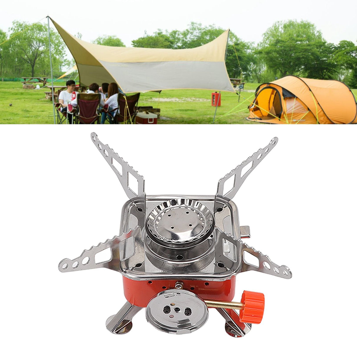 Outdoor Gas Stove Folding Mini Quadrate Stove Cooker Camping Picnic Portable Gas Stove