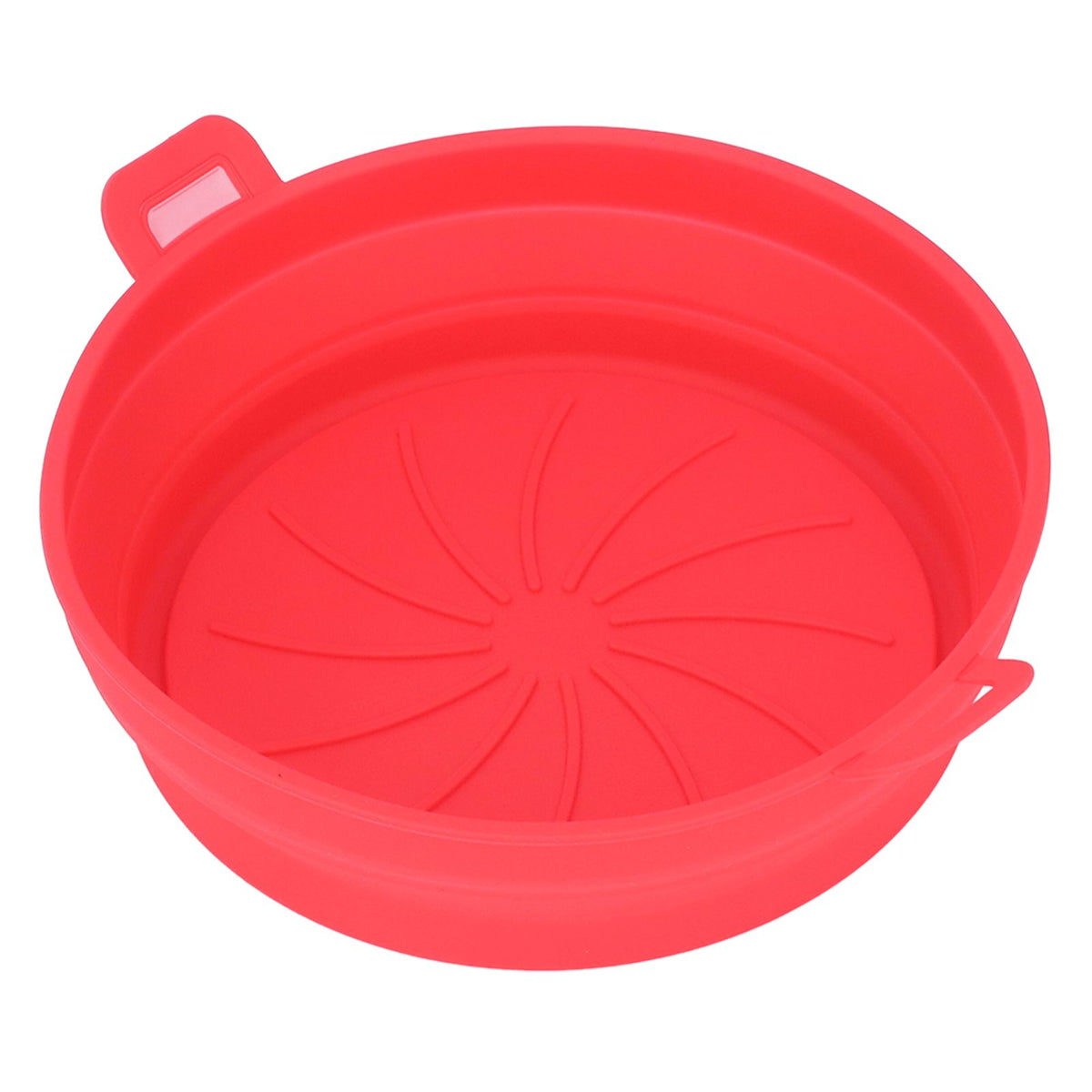 Foldable Fryer Silicone Liner Food Grade High Temperature Resistant Round Fryer Silicone Pot Red Diameter 21CM