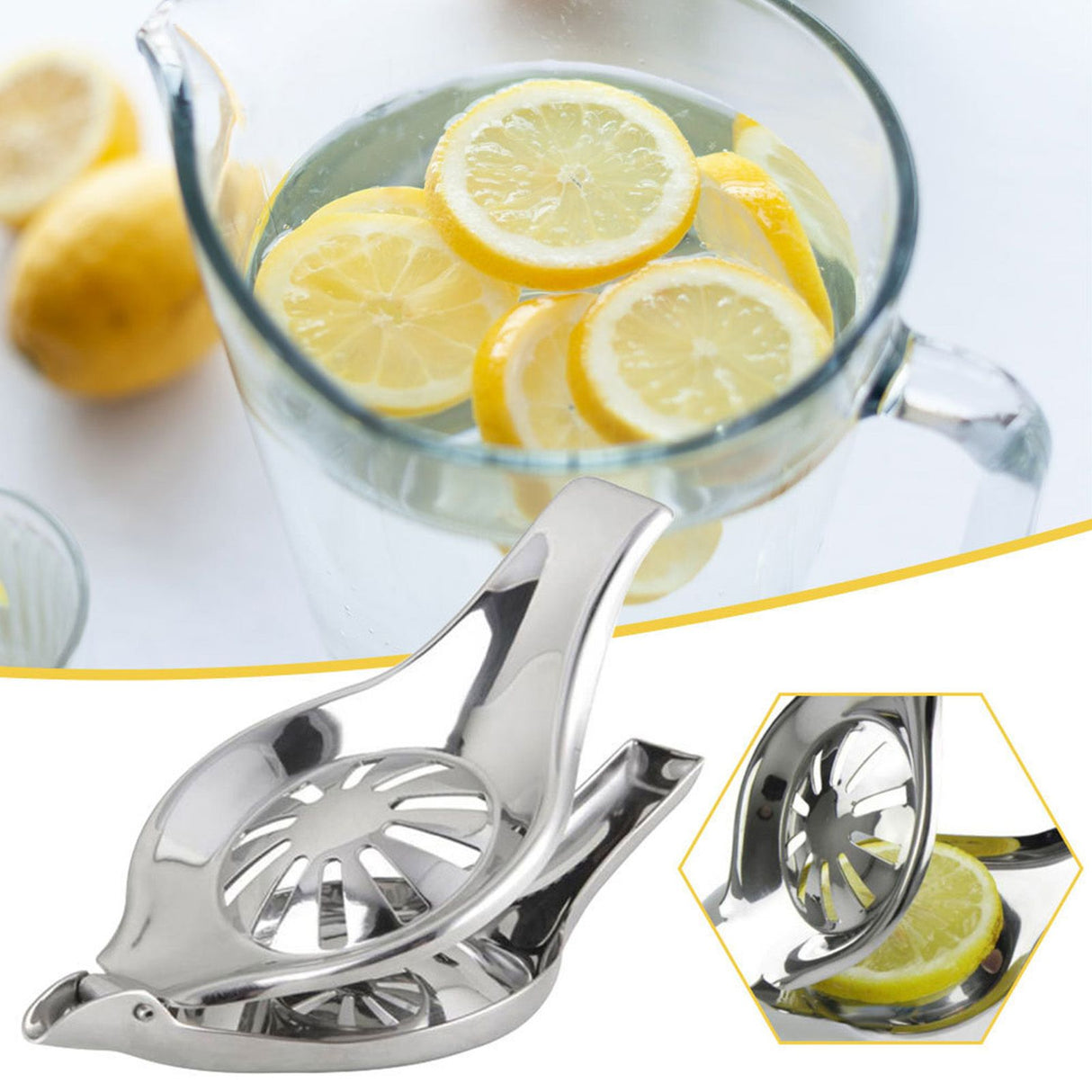 Manual Lemon Juicer 304 Stainless Steel Lemon Lime Squeezer Orange Citrus Press Juicer Kitchen Tools Round