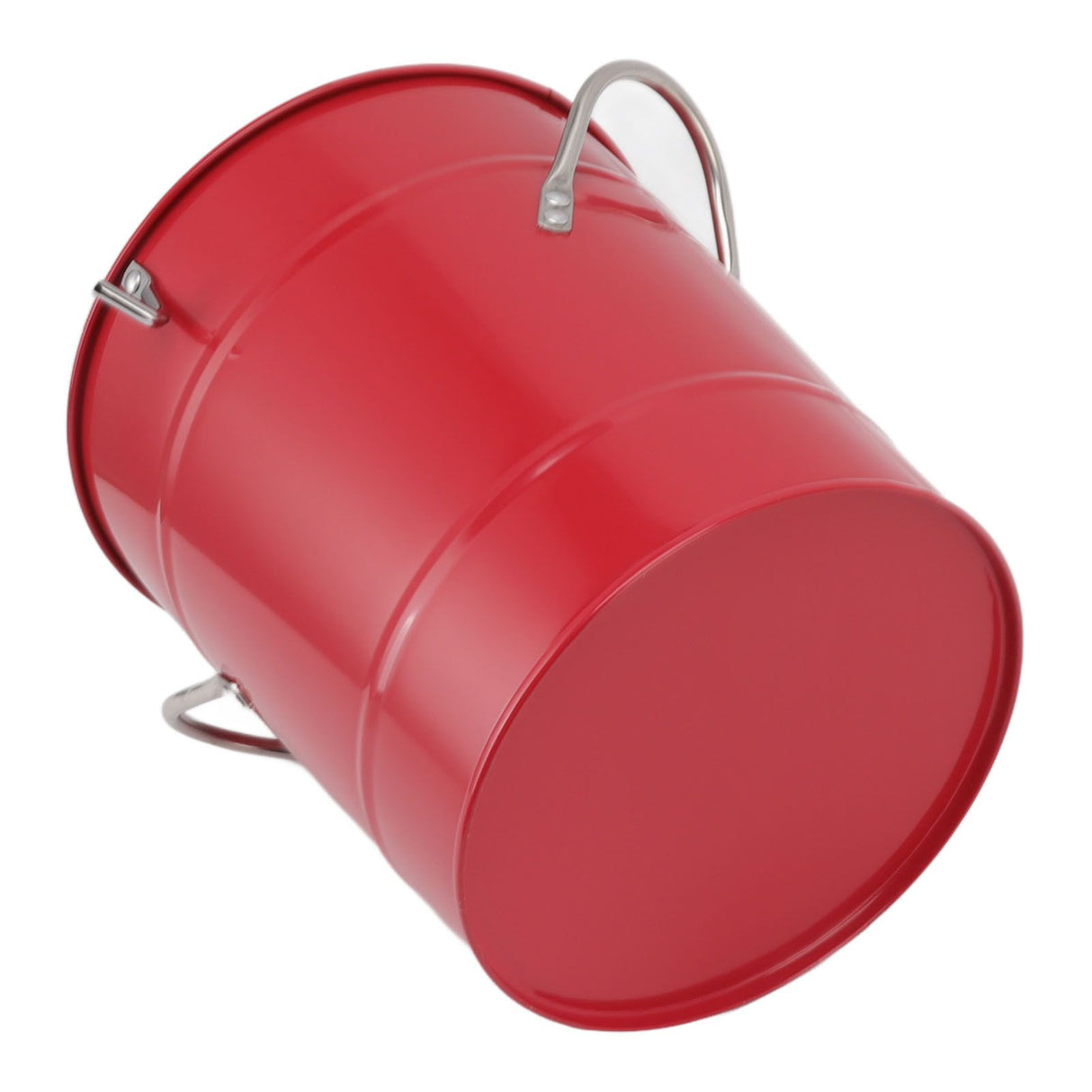 Ice Bucket Round with Ice Shovel Galvanized Sheet Plastic Beer Chiller Bin for Bar Home Red