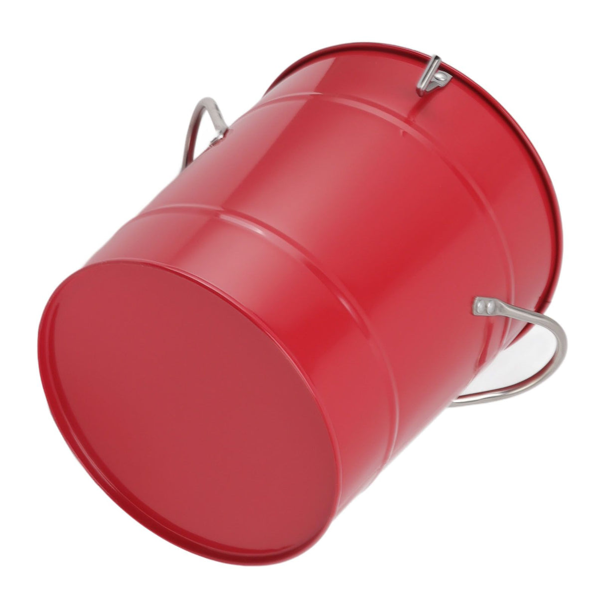 Ice Bucket Round with Ice Shovel Galvanized Sheet Plastic Beer Chiller Bin for Bar Home Red