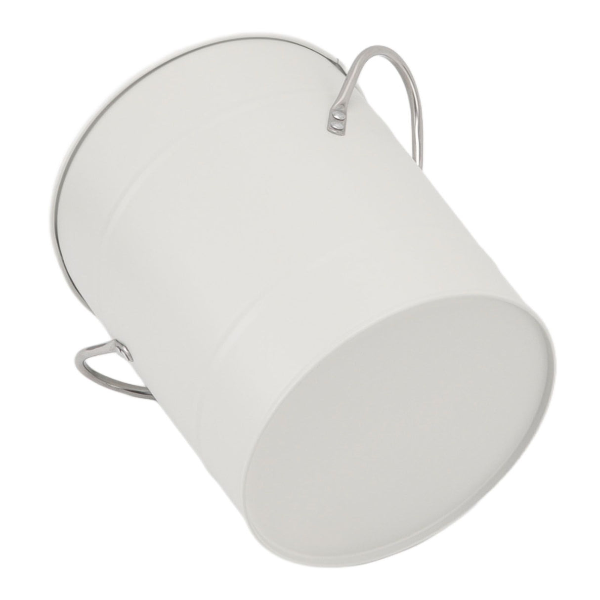Ice Bucket Round with Ice Shovel Galvanized Sheet Plastic Beer Chiller Bin for Bar Home White