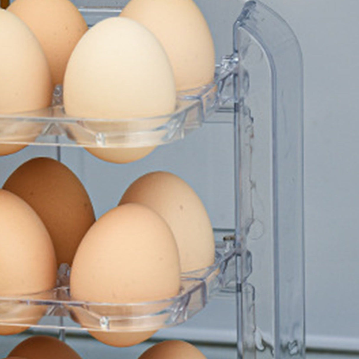Foldable Egg Storage Container Simple 3 Layers Egg Protection Plastic Egg Tray Container Organizer for Home Kitchen Transparent White