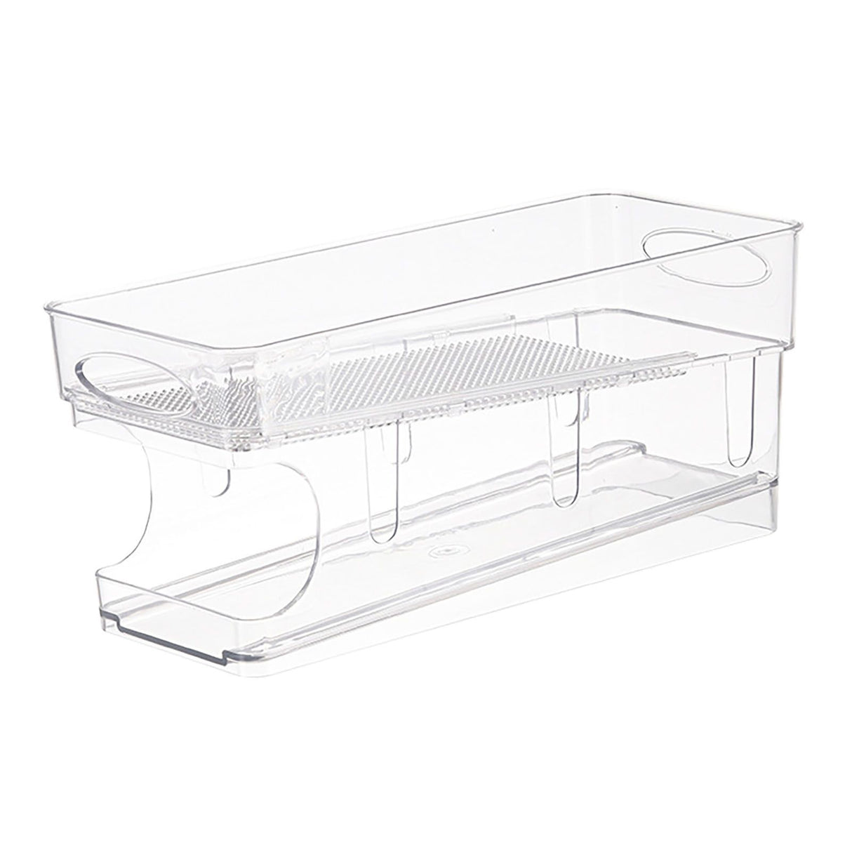 Double Layer Soda Can Organizer Automatic Rolling Transparent Beverage Can Storage Organizer for Refrigerator