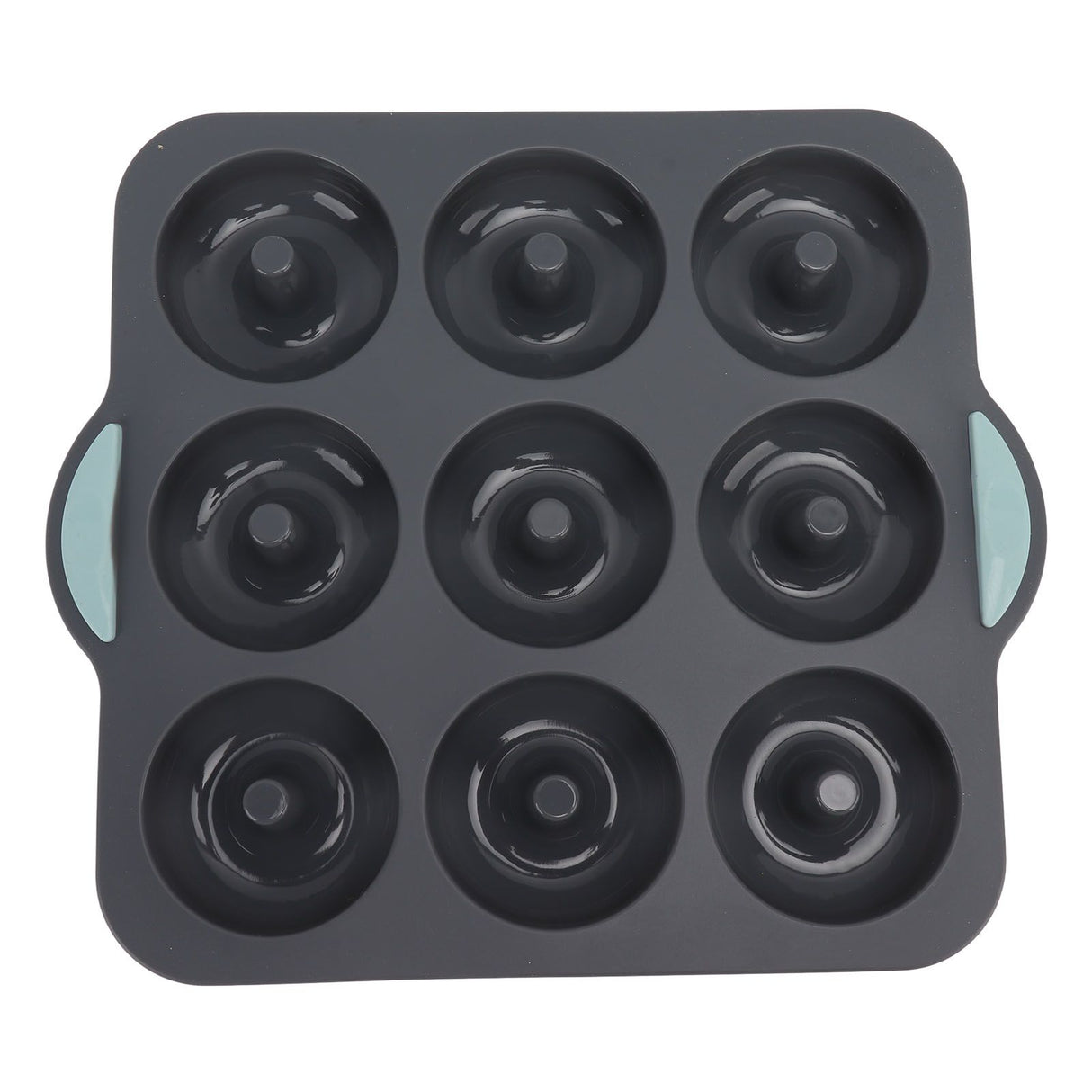 Silicone Donut Mold 9 Cavity Prevents Stick Safe Heat Resistance Doughnut Pan Set for Cake Biscuit Bagels Muffins Dark Gray