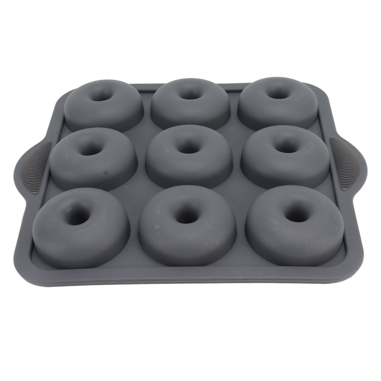 Silicone Donut Mold 9 Cavity Prevents Stick Safe Heat Resistance Doughnut Pan Set for Cake Biscuit Bagels Muffins Dark Gray