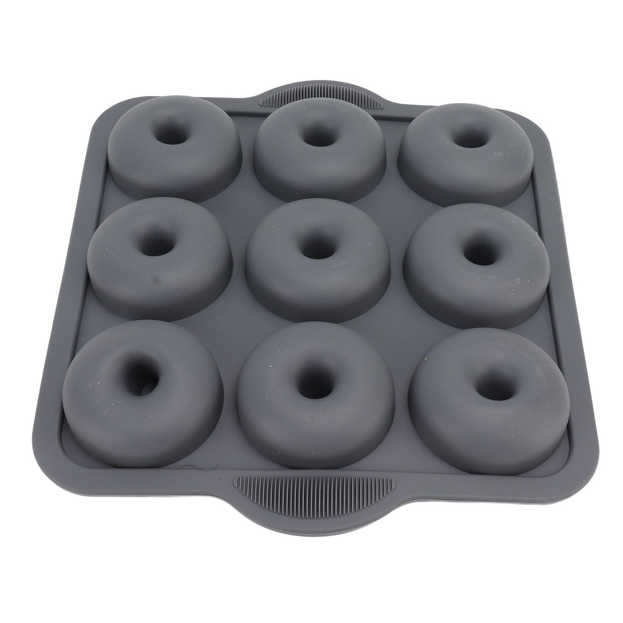 Silicone Donut Mold 9 Cavity Prevents Stick Safe Heat Resistance Doughnut Pan Set for Cake Biscuit Bagels Muffins Dark Gray