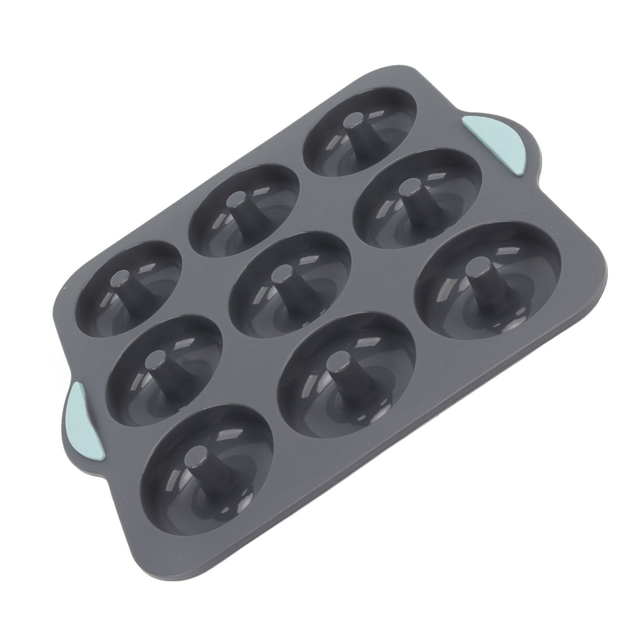 Silicone Donut Mold 9 Cavity Prevents Stick Safe Heat Resistance Doughnut Pan Set for Cake Biscuit Bagels Muffins Dark Gray
