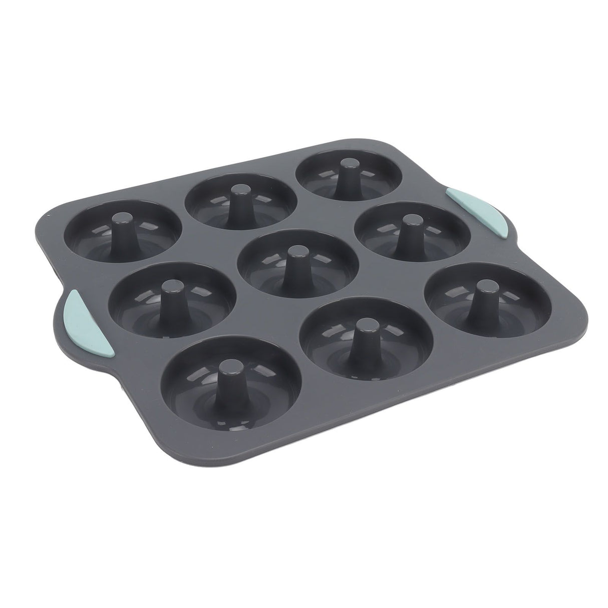 Silicone Donut Mold 9 Cavity Prevents Stick Safe Heat Resistance Doughnut Pan Set for Cake Biscuit Bagels Muffins Dark Gray