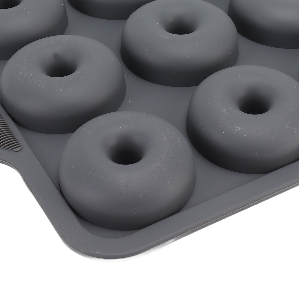 Silicone Donut Mold 9 Cavity Prevents Stick Safe Heat Resistance Doughnut Pan Set for Cake Biscuit Bagels Muffins Dark Gray