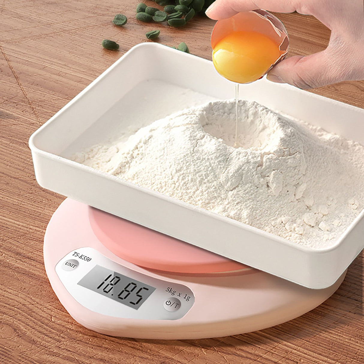 Digital Food Scale HD LCD Display 3 Units Accurate Heart Shaped Small Kitchen Electronic Scale for Baking 1g/5kg Battery Type