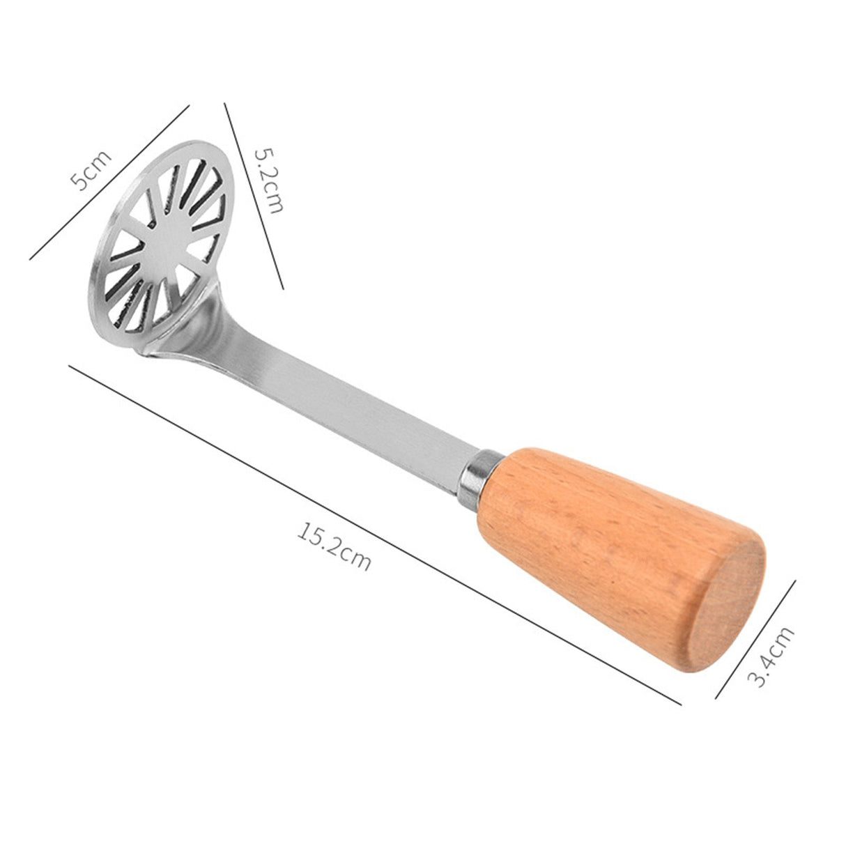 Potato Masher 304 Stainless Steel Potato Smasher Kitchen Tool Metal Mashing Utensil for Potato Beans
