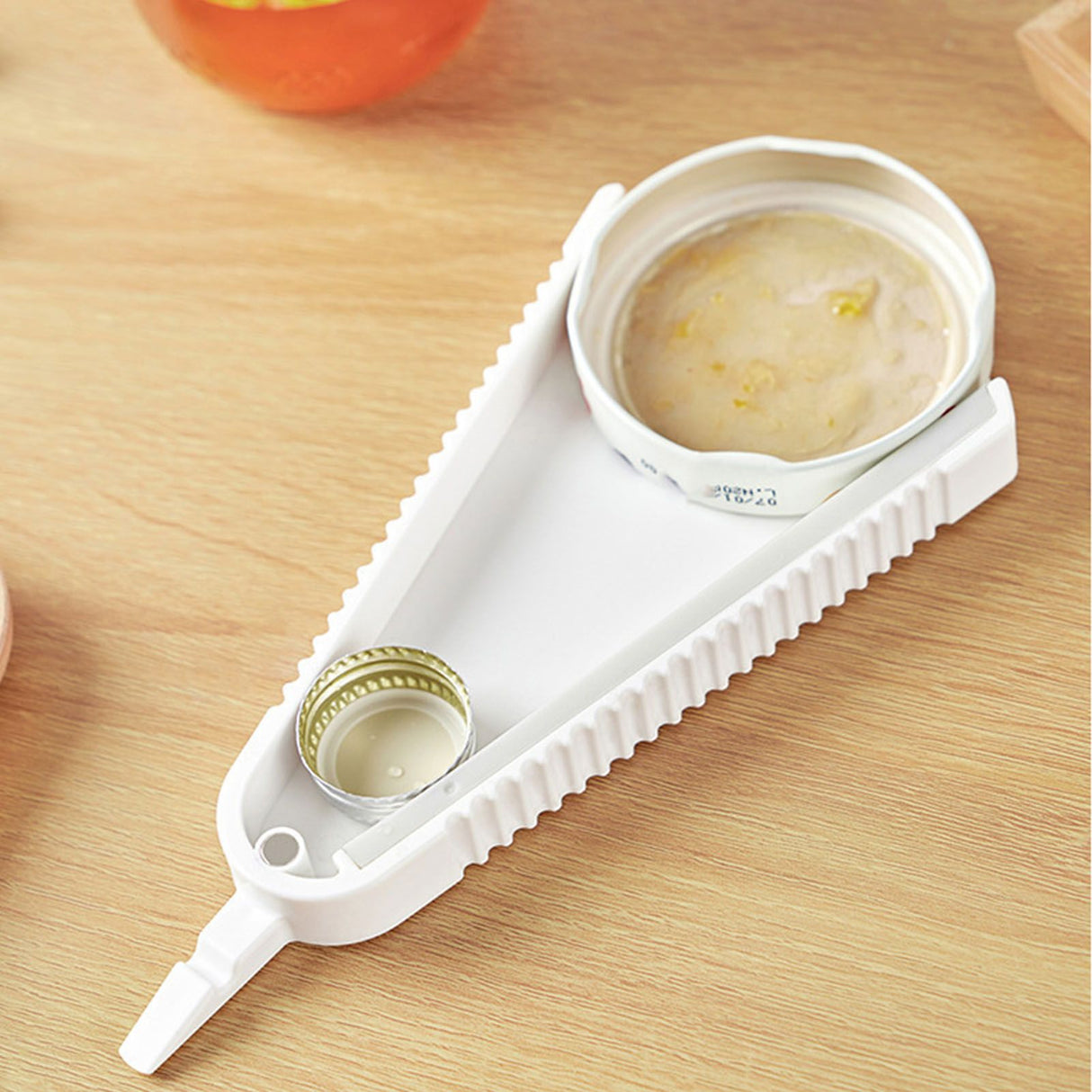 Multifunction Jar Opener Effortless Manual Can and Bottle Opener V Shaped Opening Jar Lid Opener for Home Kitchen White