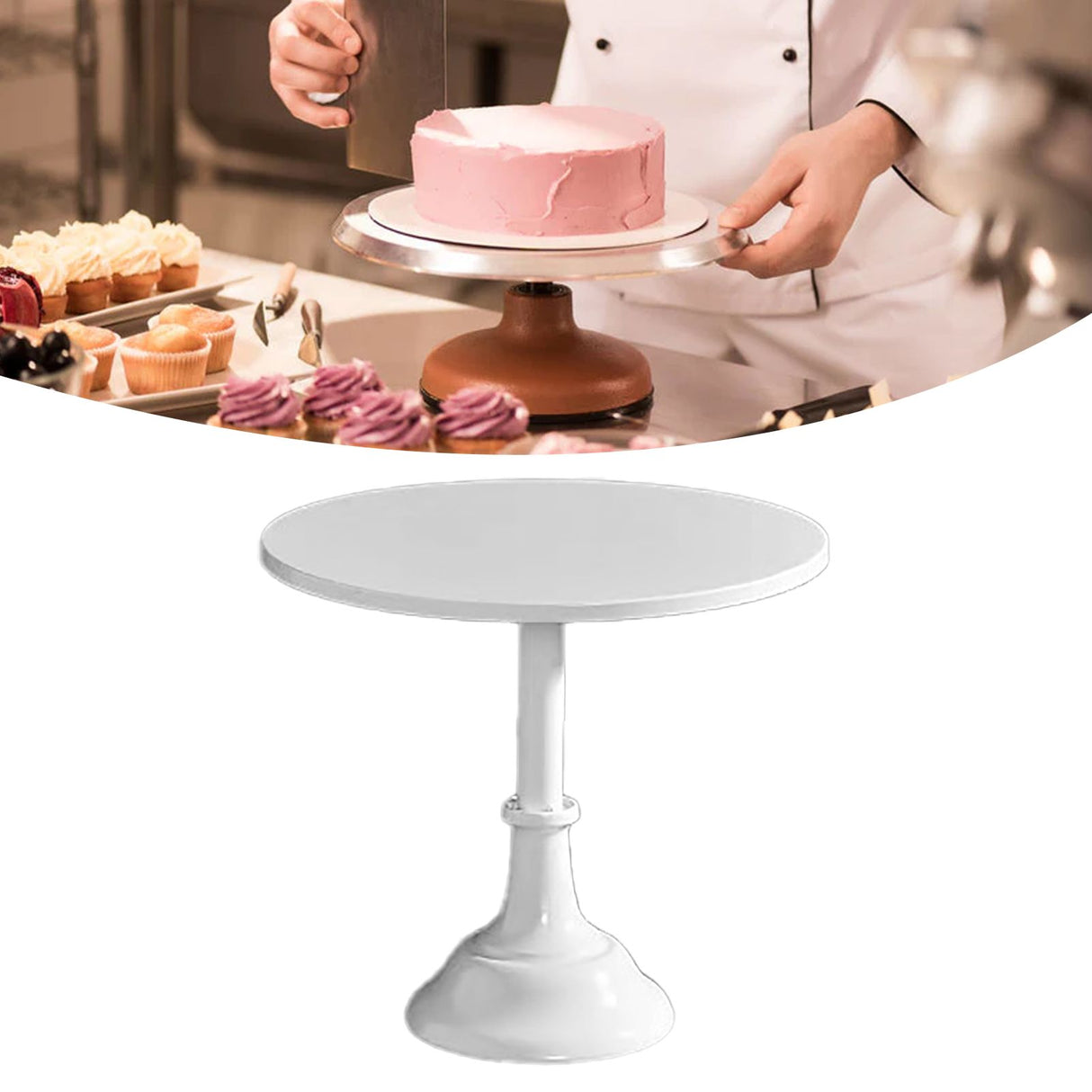 Metal Cake Stand European Style Anti Slip Round Cake Stand for Weddings Parties Anniversaries Large White