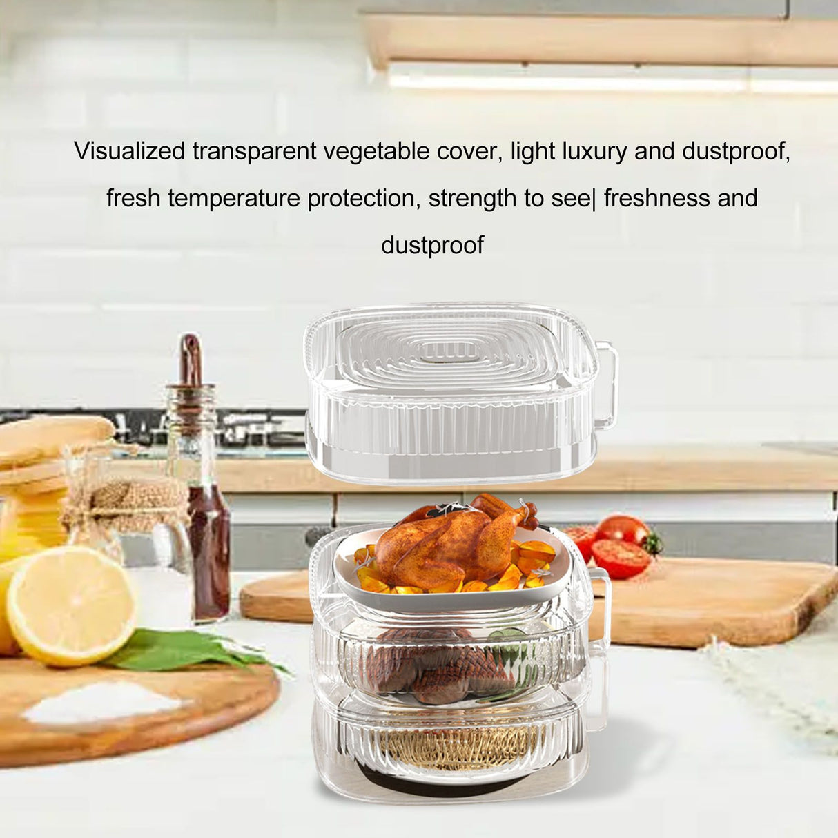 Insulation Vegetable Dish Cover Multifunctional Leftovers Cover Kitchen Table Dustproof Food Covers 3 Layers
