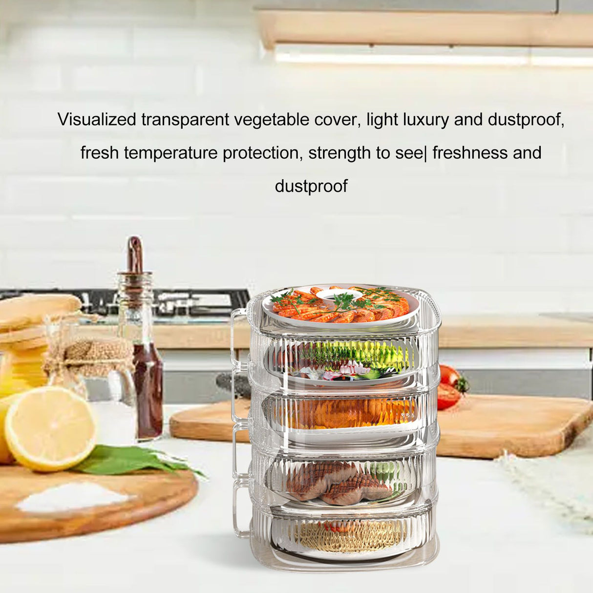 Insulation Vegetable Dish Cover Multifunctional Leftovers Cover Kitchen Table Dustproof Food Covers 4 Layers