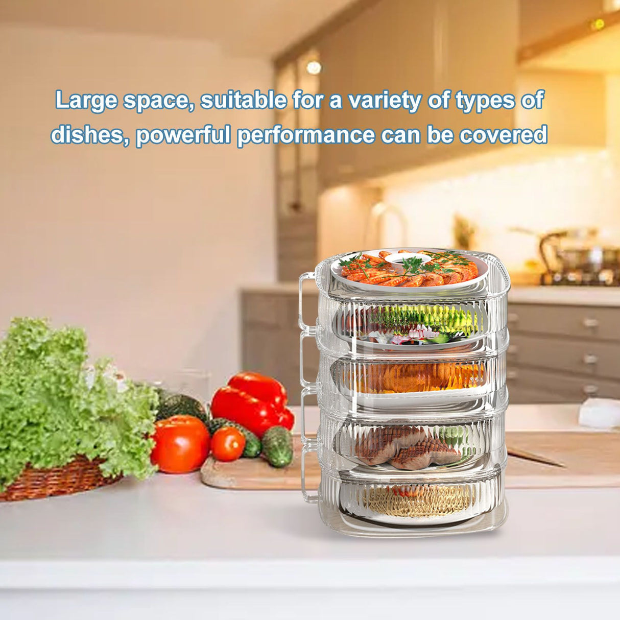 Insulation Vegetable Dish Cover Multifunctional Leftovers Cover Kitchen Table Dustproof Food Covers 4 Layers