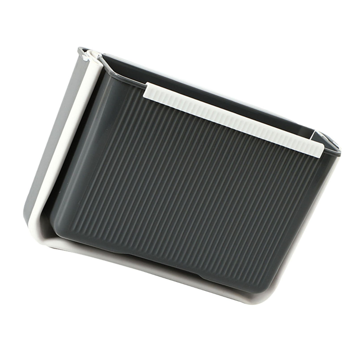 Wall Mounted Folding Trash Bin Strong Load Bearing Large Capacity Kitchen Hanging Trash Can for Home Grey