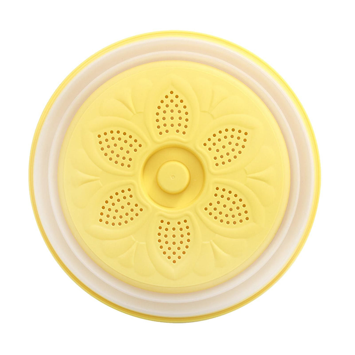 Dish Cover Foldable Drain Basket Dustproof Microwave Cover Splatter Guard for Home Cooking Yellow