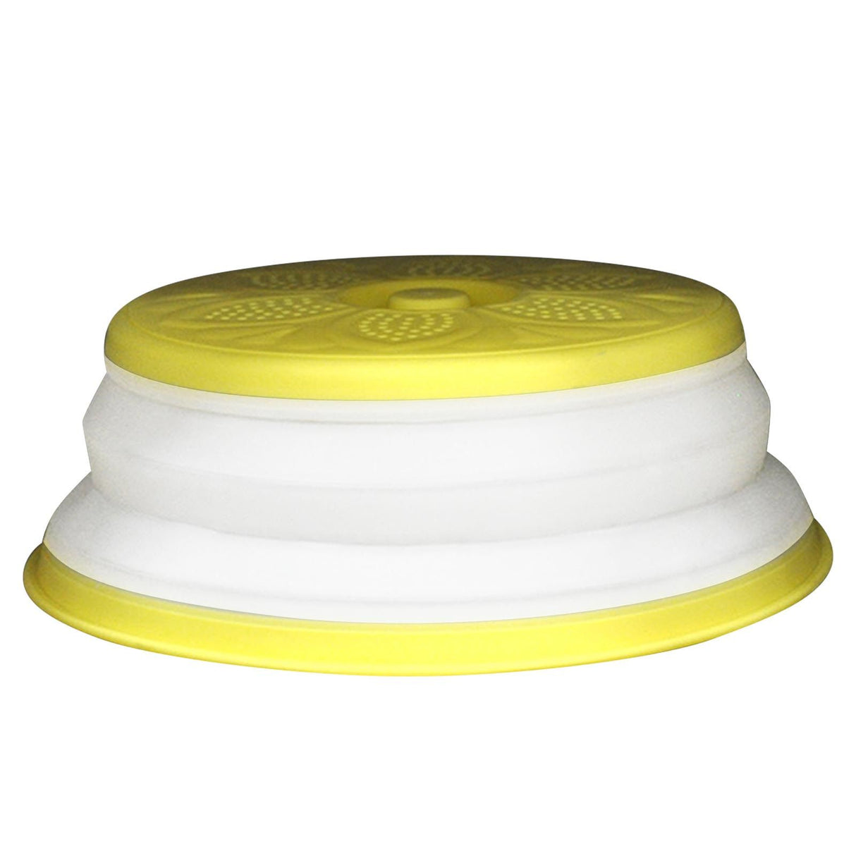Dish Cover Foldable Drain Basket Dustproof Microwave Cover Splatter Guard for Home Cooking Yellow