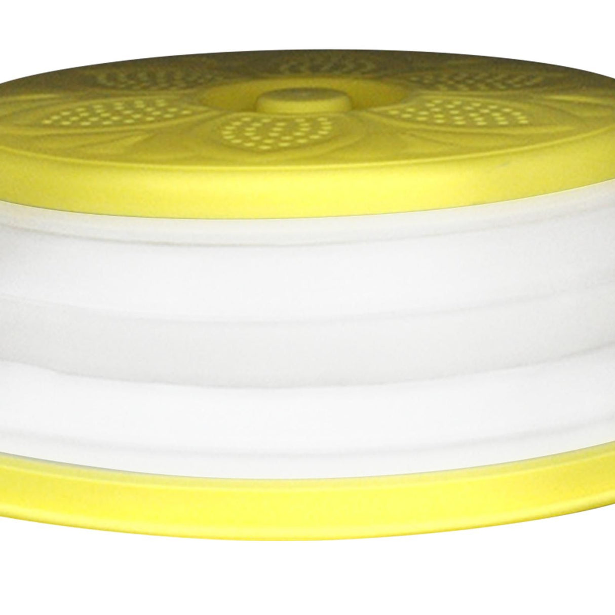 Dish Cover Foldable Drain Basket Dustproof Microwave Cover Splatter Guard for Home Cooking Yellow