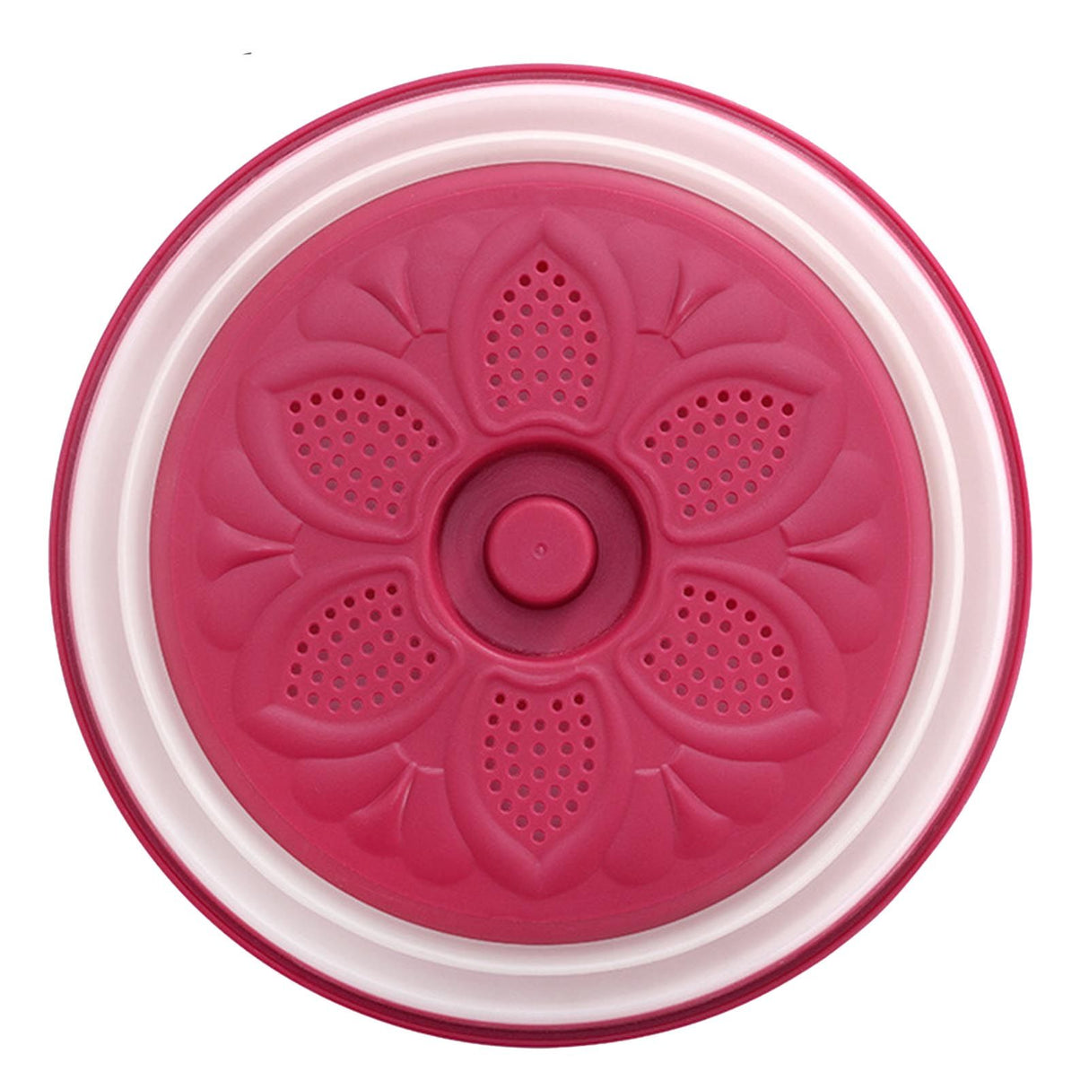 Dish Cover Foldable Drain Basket Dustproof Microwave Cover Splatter Guard for Home Cooking Red