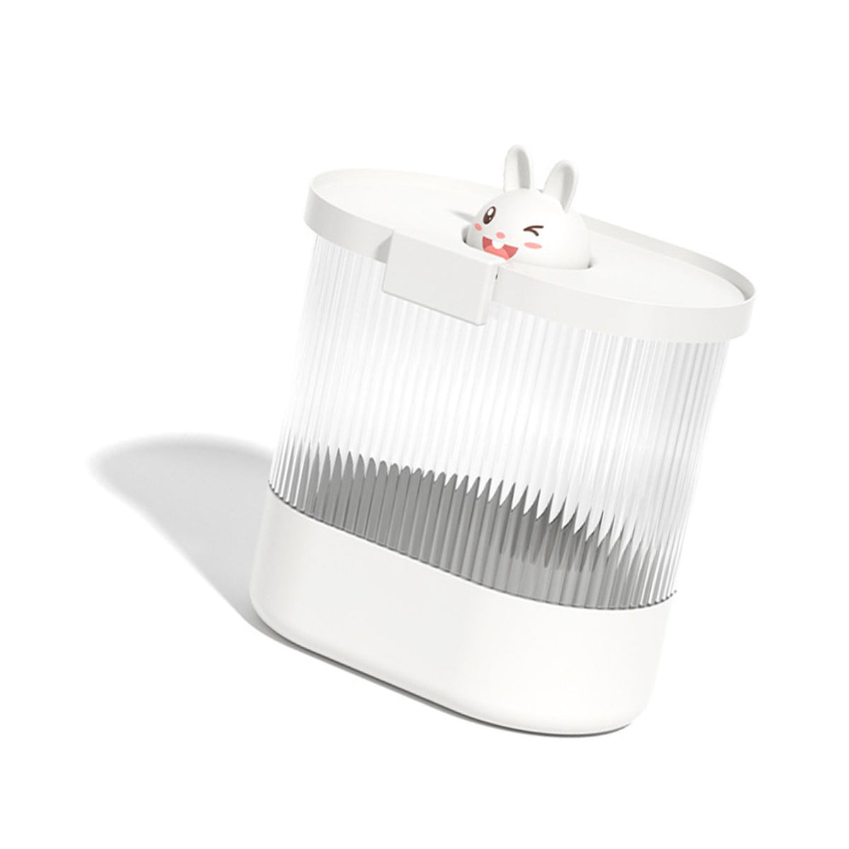 Rice Bucket Damp Proof Sealing Thickened PP PET Grain Storage Tank for Home Flour Dog Food L White Rabbit