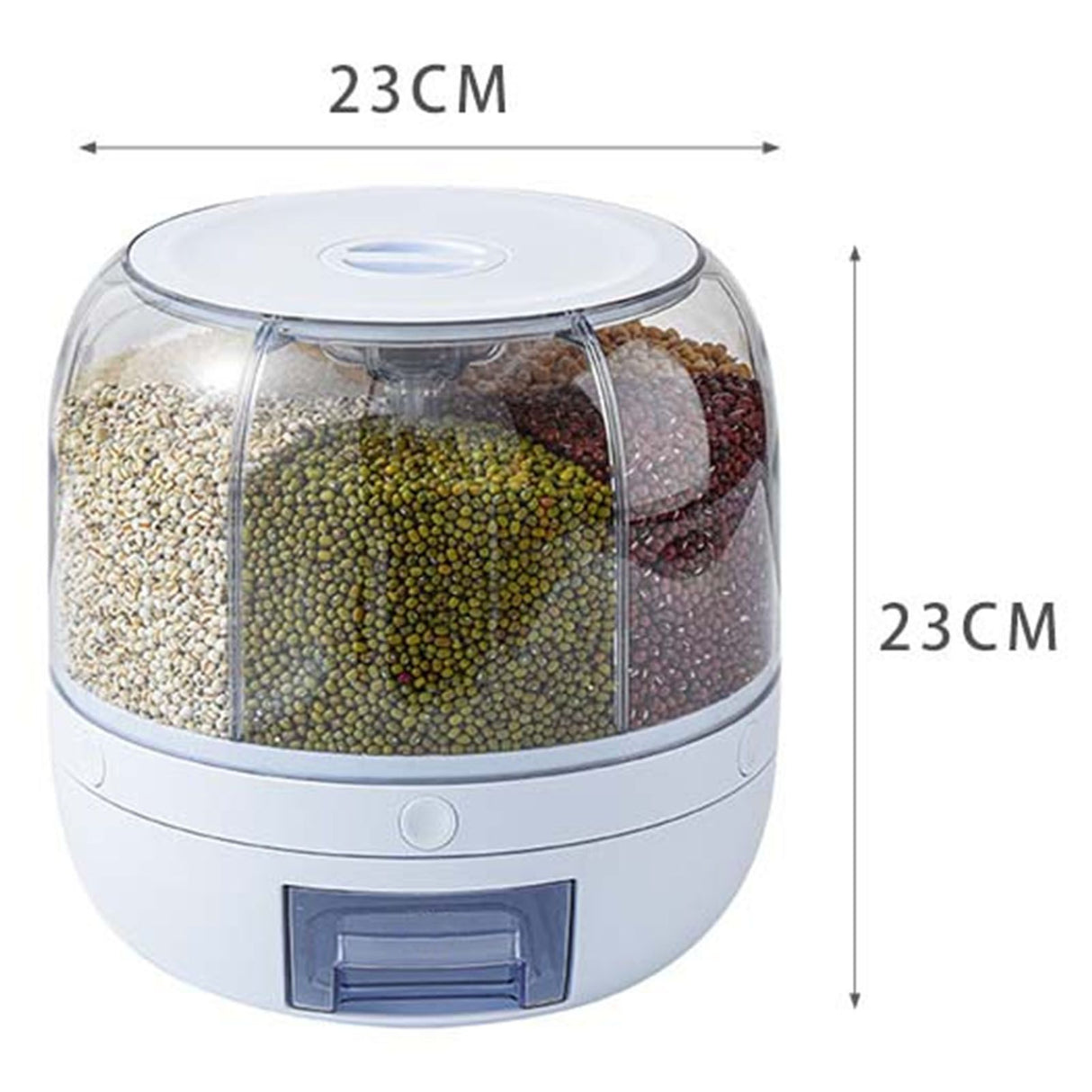 Grains Separate Storage Box Sealed Rotating Rice Bucket Home Insect Damp Proof Rice Storage Tank S 23x23cm/9.1x9.1in