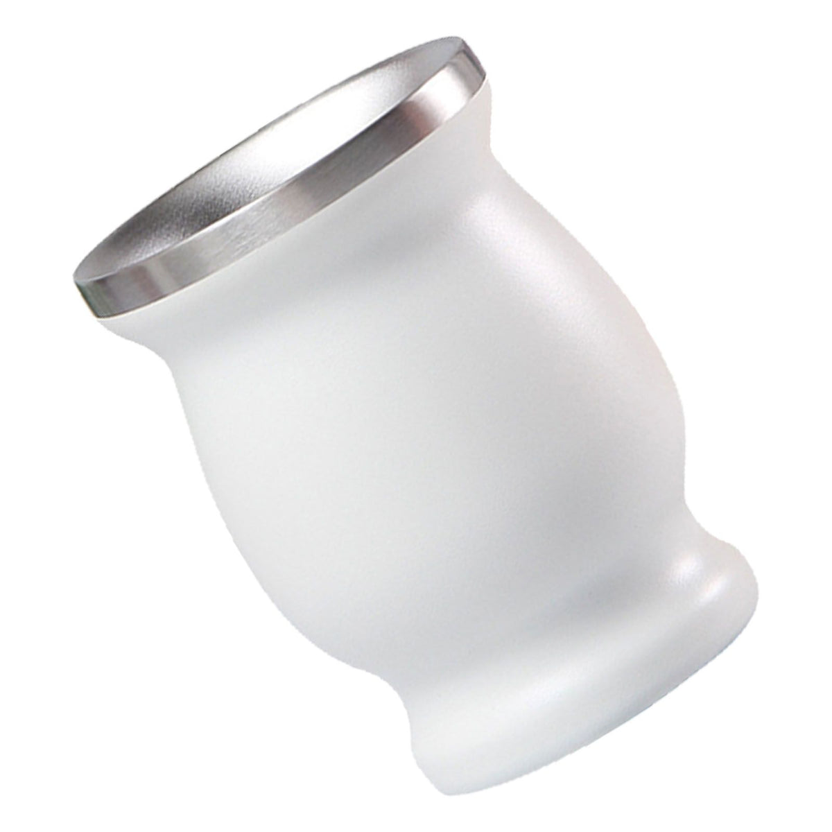 8oz 304 Stainless Steel Gourd Cup Double Layers Vacuum Insulation Cup with Straw Brush White