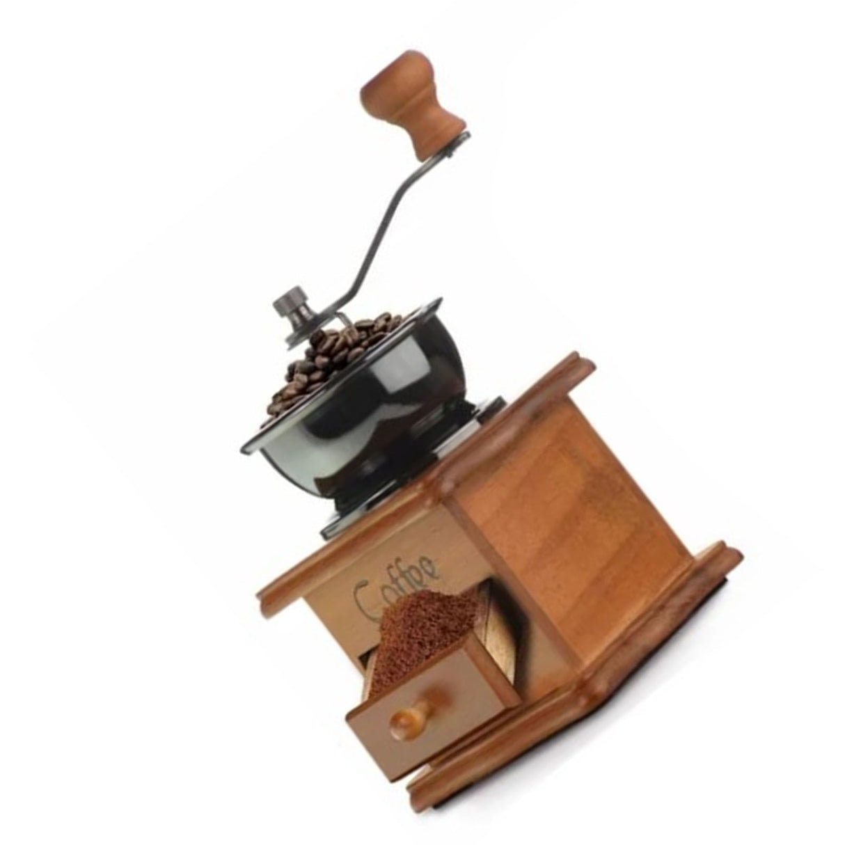 Manual Coffee Grinder Italian Retro Portable Stainless Steel Brown Hand Crank Coffee Mill for Home