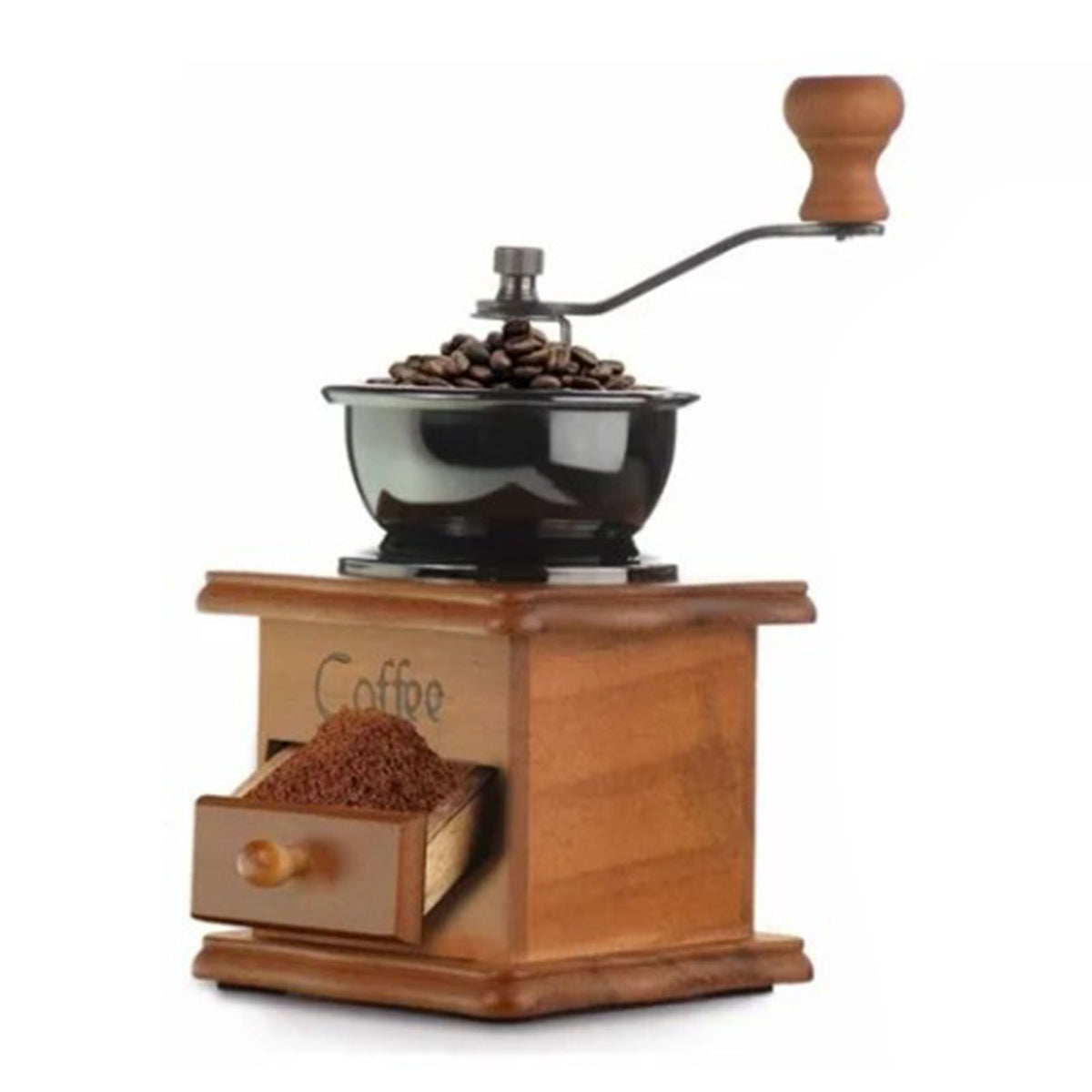 Manual Coffee Grinder Italian Retro Portable Stainless Steel Brown Hand Crank Coffee Mill for Home