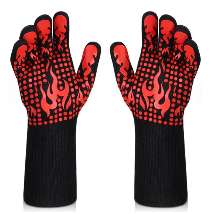 BBQ Gloves 1472℉ Heat Resistant Grilling Gloves Nonslip Silicone for Barbecue Cooking Baking