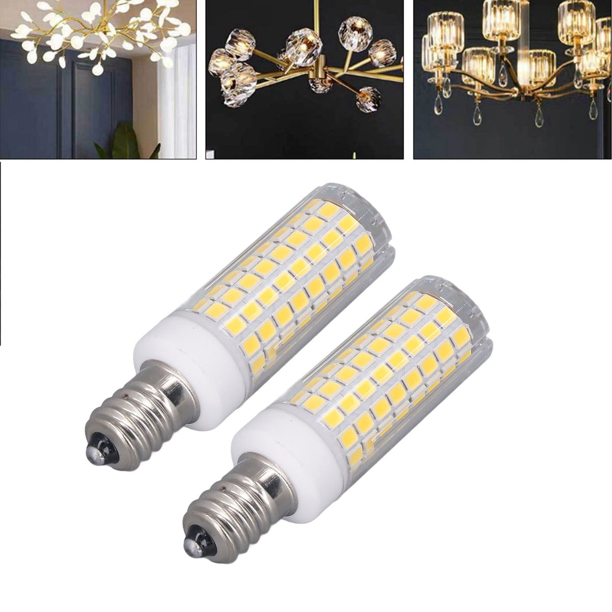 2 PCS LED Corn Bulb 102 LEDs 10W Dimmable PC Ceramic Energy Saving E12 Bulb for Home Lighting AC 100 to 120V Natural Light