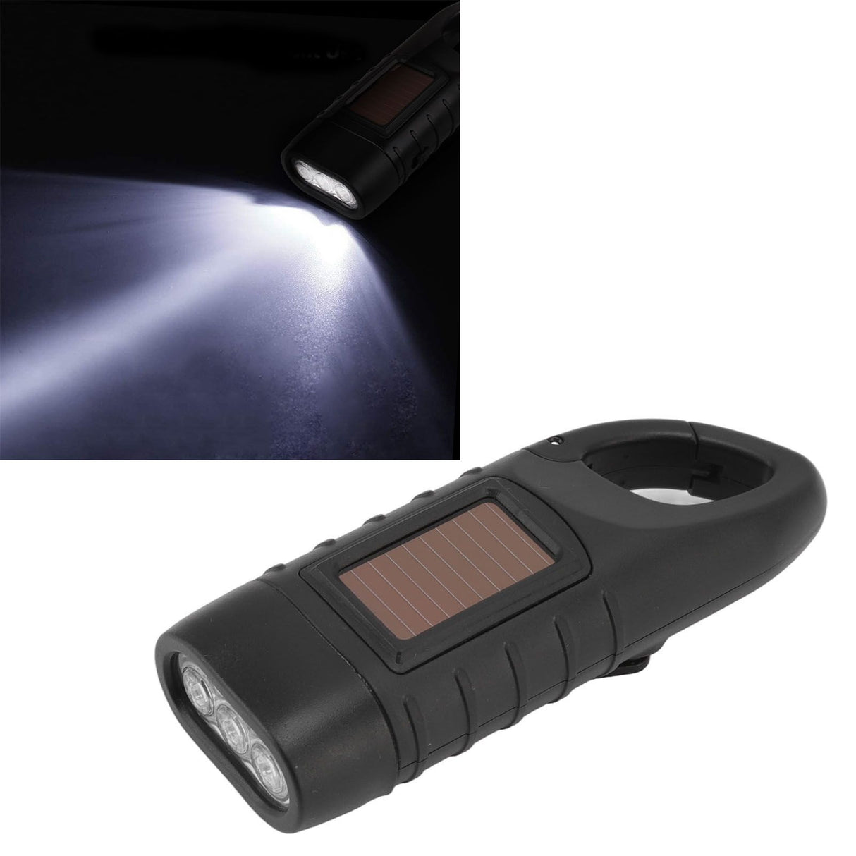 Hand Crank Solar Powered Flashlight Professional Rechargeable Survival Flashlight for Outdoor Sports Camping Hiking