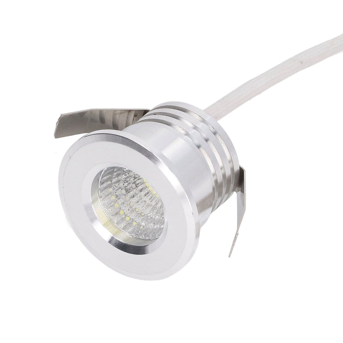 Mini Recessed COB Spotlight Stable Heat Dissipation LED Recessed Ceiling Spotlight 3W Silver Lamp Body AC85‑265V Positive White Light 6000K