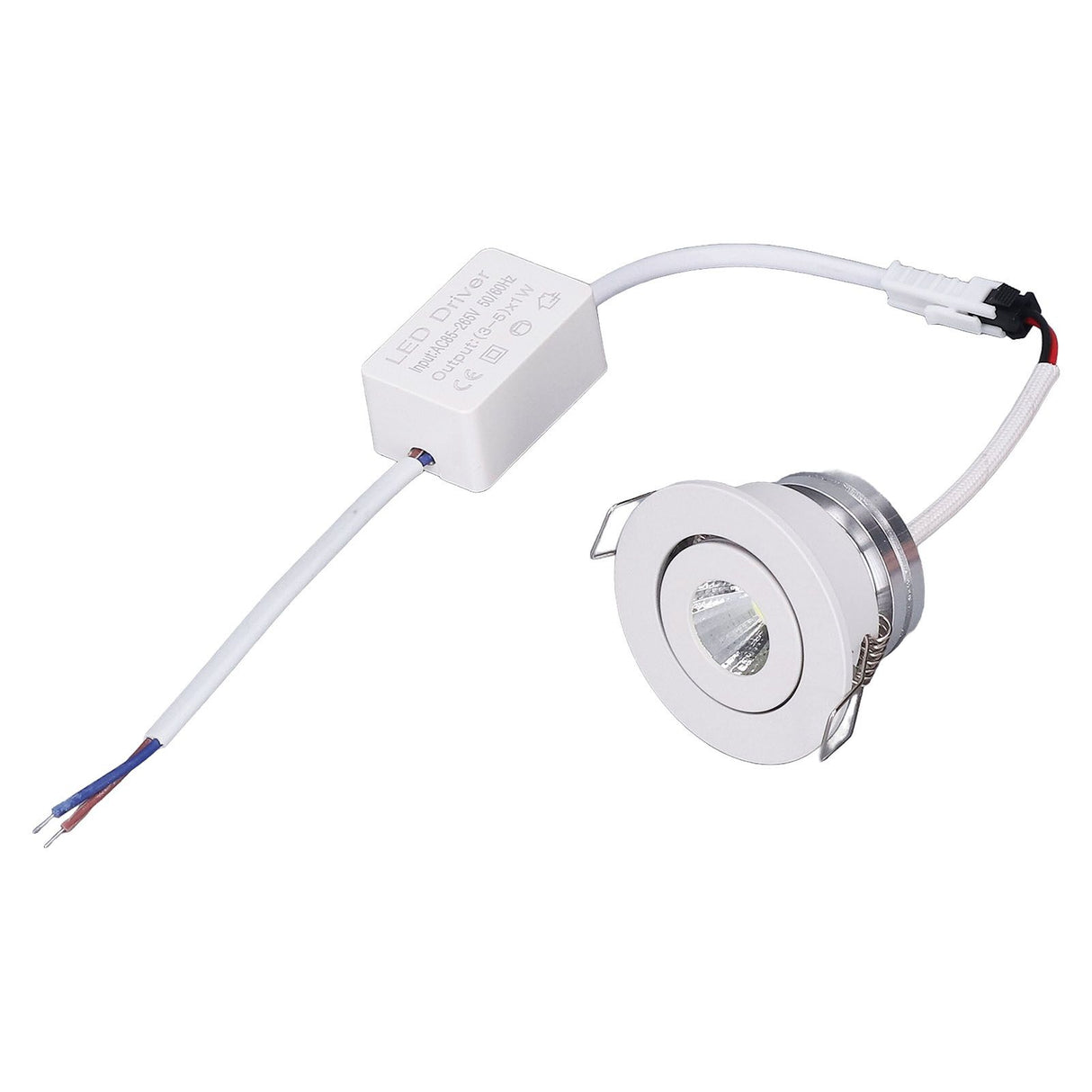 LED Recessed Light Mini Adjustable Angle Aluminium Recessed Ceiling Light White 85‑265V Warm White 3000K