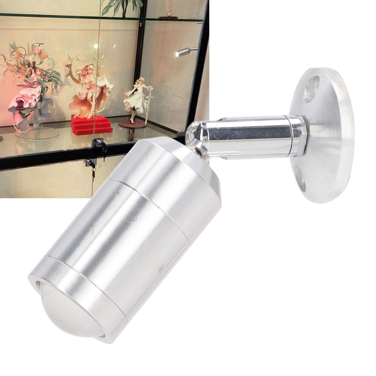 Display Cabinet Spotlight Adjustable Angle Mini LED Showcase Light for Jewelry Cabinets Shelves Silver AC 220V Natural Light 4000K