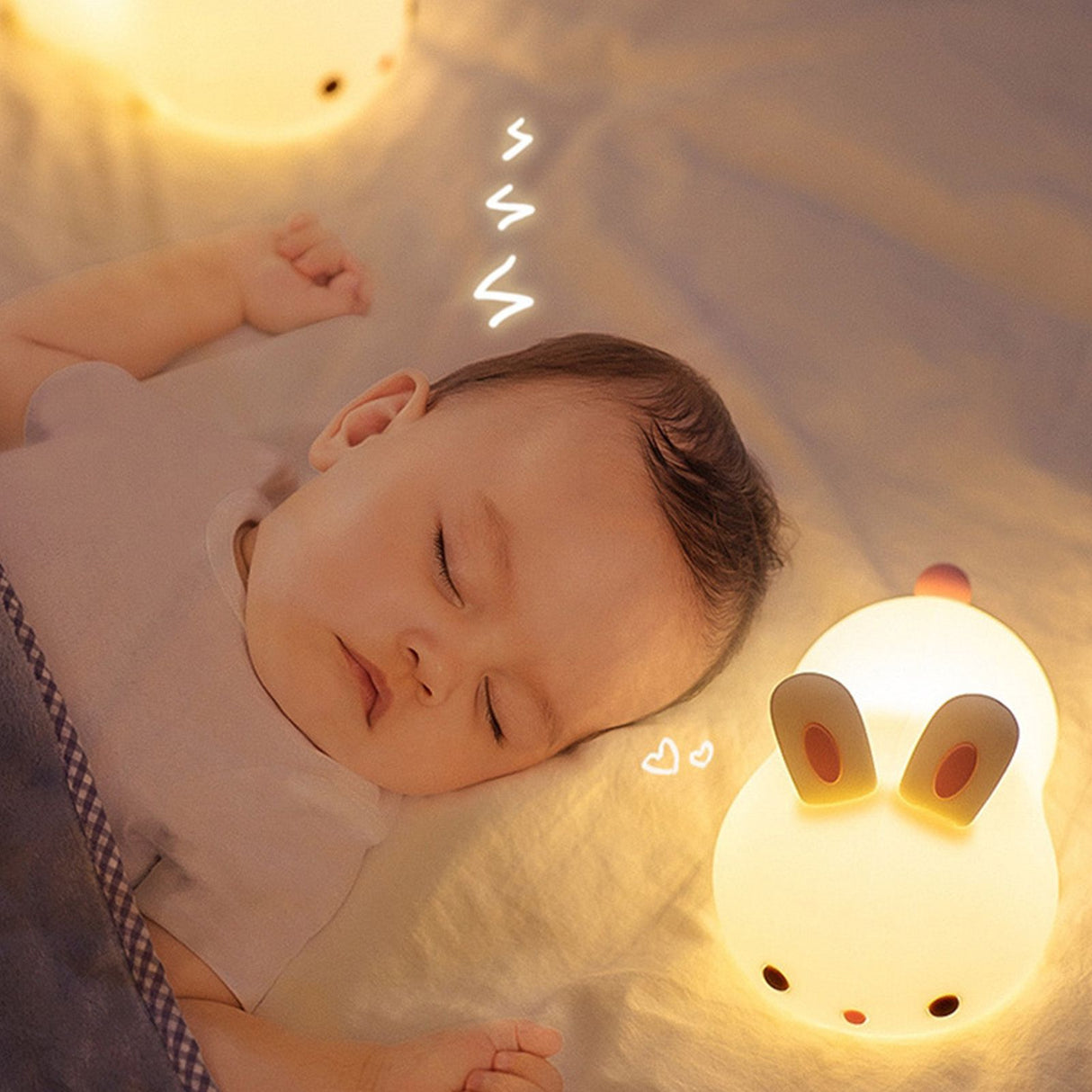 Bunny Night Light Sensitive Induction Portable Silicone Cute Style Rechargeable Battery Kids Night Lamp for Room