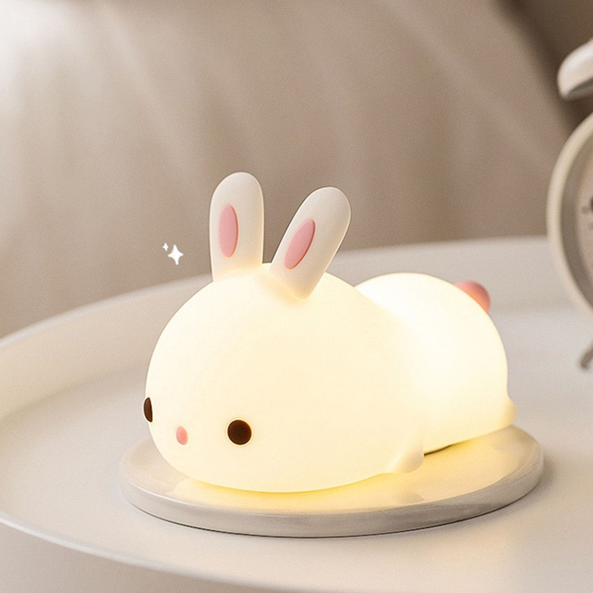 Bunny Night Light Sensitive Induction Portable Silicone Cute Style Rechargeable Battery Kids Night Lamp for Room