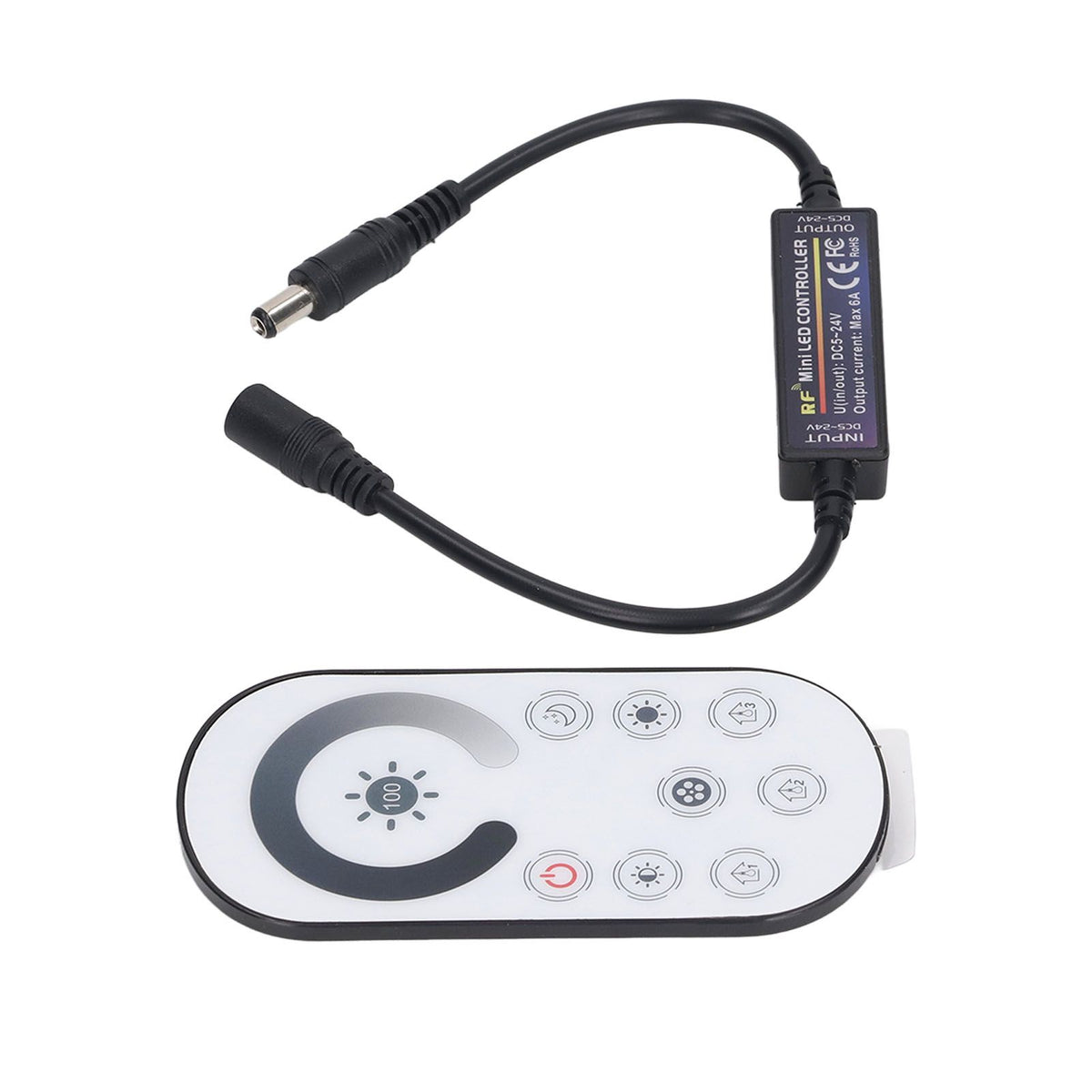 RF Full Touch Dimmer Wireless Constant Voltage LED Controller Mini Induction Light Bar Controller DC 5‑24V