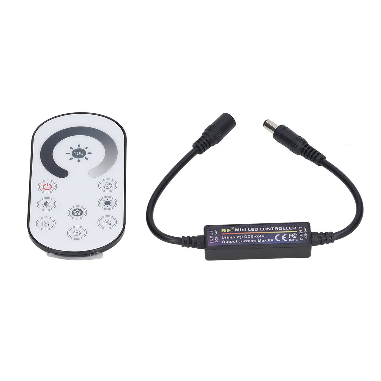 RF Full Touch Dimmer Wireless Constant Voltage LED Controller Mini Induction Light Bar Controller DC 5‑24V